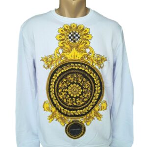 Bluză albă model floare galbenă