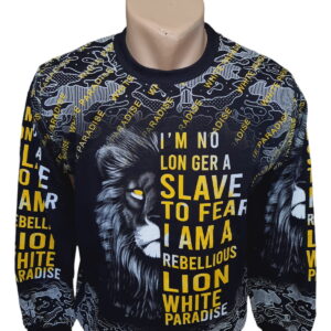 Bluză neagră cu imprimeu cap leu