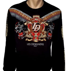 Bluză neagră cu model colorat