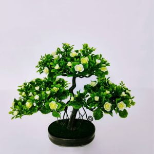 Copăcel artificial cu flori albe