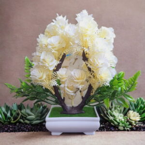 Copacel artificial floral alb