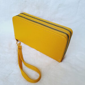 Portofel galben de damă compartiment dublu