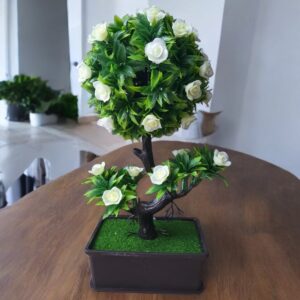 Bonsai artificial cu flori albe