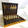 Set tacâmuri 24 piese aurii cu model