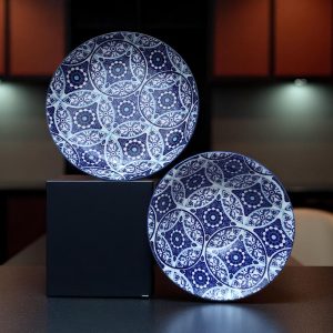 Set veselă ceramică albastră cu model marocan