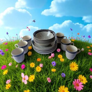 Set veselă ceramică greco modern 18 piese