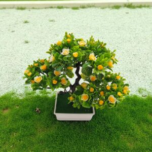Copăcel decorativ artificial 25 cm cu flori galbene